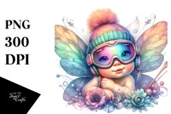 Colorful Baby Fairy with Skier&#039;s Goggles PNG Product Image 1