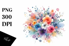Colorful Watercolor Background with Splash | Clipart Product Image 1