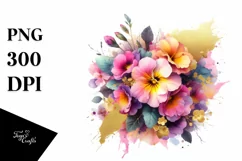 Vibrant Bouquet with Primrose and Splash | Clipart Product Image 3