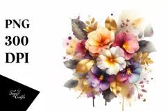 Vibrant Bouquet with Primrose and Splash | Clipart Product Image 3