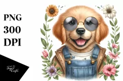 Thoughtful Baby Golden Retriever Clipart Product Image 3