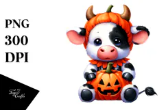 Cute Baby Cow for Halloween PNG Product Image 1