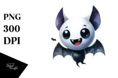 Funny Halloween Clipart Bat PNG Product Image 1