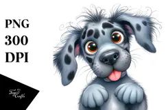 Cute Cartoon Great Dane Watercolor PNG Product Image 1
