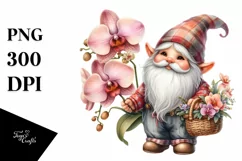 bouquet Cute Gnome Watercolor Clipart Product Image 3