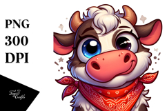 Cartoony Vector Art of Cute Cartoon Cow PNG Product Image 1