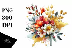 Vibrant Bouquet with Freesia and Splash | Clipart Product Image 1