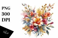 Vibrant Bouquet with Freesia and Splash | Clipart Product Image 1