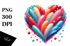 Simple Paintbrush Style Heart PNG Product Image 1