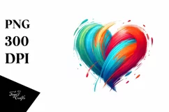 Simple Paintbrush Style Heart PNG Product Image 1