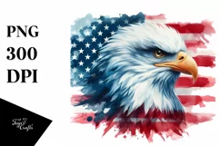 Watercolor Patriotic Bald Eagle USA Flag | Sublimation Product Image 3