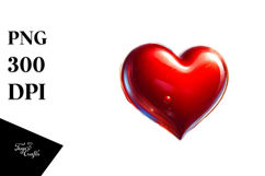 Colorful Red Glossy Heart, White Background Product Image 1