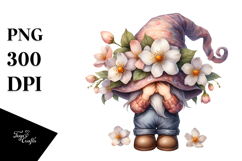 Cute Gnome with Jasmine PNG Product Image 1