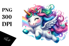 Vibrant Unicorn Jumping, Transparent PNG Product Image 1
