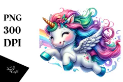 Vibrant Unicorn Jumping, Transparent PNG Product Image 1