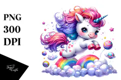 Funny Jumping Unicorn PNG Product Image 1