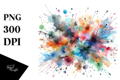 Colorful Brushstrokes White Background PNG Product Image 1