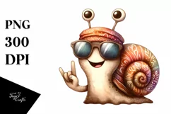 Washed Snail Sunglasses Rocker Sign Clipart Product Image 3