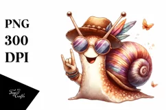 Washed Snail Sunglasses Rocker Sign Clipart Product Image 3
