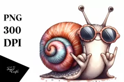 Washed Snail Sunglasses Rocker Sign Clipart Product Image 1