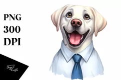 Excited Labrador Big Head Big Eyes Caricature-Like Tie | Product Image 1