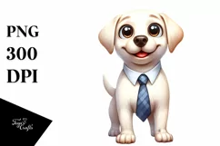 Excited Labrador Big Head Big Eyes Caricature-Like Tie | Product Image 3
