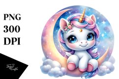 Smiling Babyunicorn Cosmos | Sublimation | Clipart Product Image 3