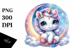 Smiling Babyunicorn Cosmos | Sublimation | Clipart Product Image 3