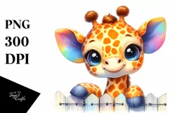 Cute Baby Giraffe Clipart PNG Product Image 1