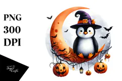Penguin Dressed for Halloween PNG Product Image 1