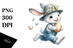 Happy Bunny with Vintage Hat PNG Product Image 1