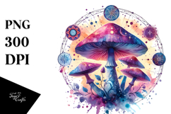 Vibrant Celestial Mushroom Tarot PNG Product Image 1