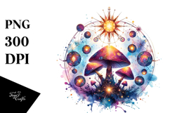 Vibrant Magical Celestial Mushroom Tarot Product Image 1