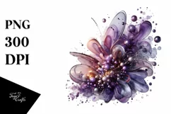 Abstract Shiny Violet Metallic Watercolor Clipart Product Image 1