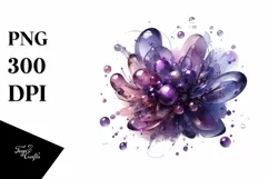 Abstract Shiny Violet Metallic Watercolor Clipart Product Image 3