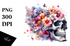 Spring Skull Flowers, Transparent PNG Product Image 1