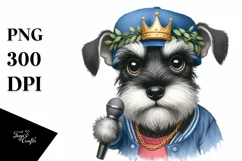 Funny Caricature-Like Miniature Schnauzer Clipart Product Image 1