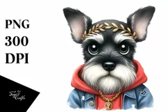 Funny Caricature-Like Miniature Schnauzer Clipart Product Image 3