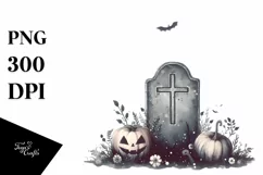 Vintage Halloween Tombstone PNG Product Image 3