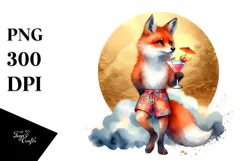 Funky Fox in Beachwear, PNG Product Image 1