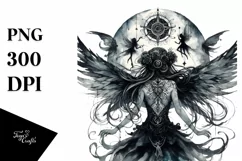 Watercolor Gothic Fairy | Sublimation Clipart Product Image 1
