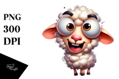 Exaggerated Cartoon Lamb, High-Res PNG Product Image 1