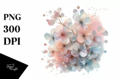 Cherry Blossom Made of Transparent , Watercolor Splash PNG Product Image 1