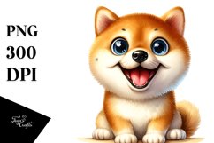 Cute Crazy Enthusiastic Funny Shiba Inu | Clipart Product Image 1