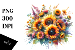 Vibrant Sunflowers PNG Product Image 1