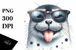 Funny Seal Portrait Sunglasses | Clipart Product Image 1