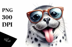 Funny Seal Portrait Sunglasses | Clipart Product Image 1