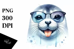 Funny Seal Portrait Sunglasses | Clipart Product Image 3
