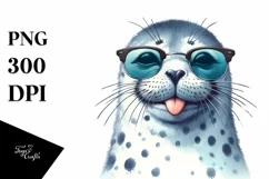 Funny Seal Portrait Sunglasses | Clipart Product Image 1