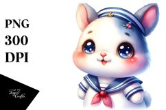Vibrant Cute Baby Bunny in Sailor Suit | Sublimation | Product Image 3
